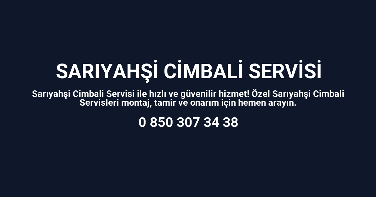 Sarıyahşi Cimbali Servisi
